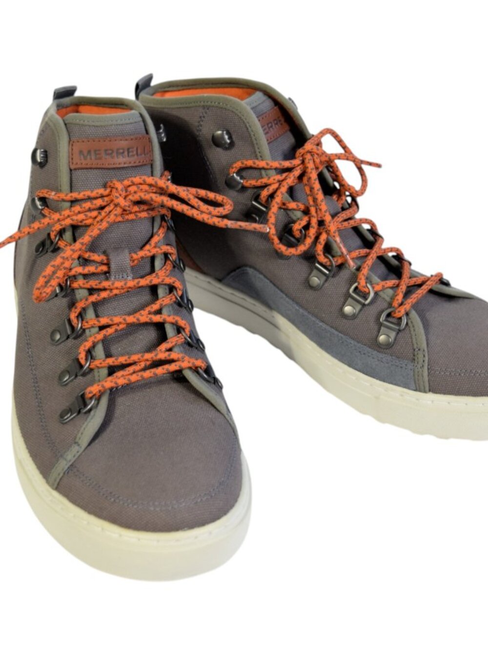 Merrell J71389 Mens 10.5 NWOB Castlerock Gray Canvas Sneaker Chukka Hiking Boots